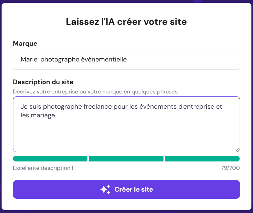 créateur de sites hostinger